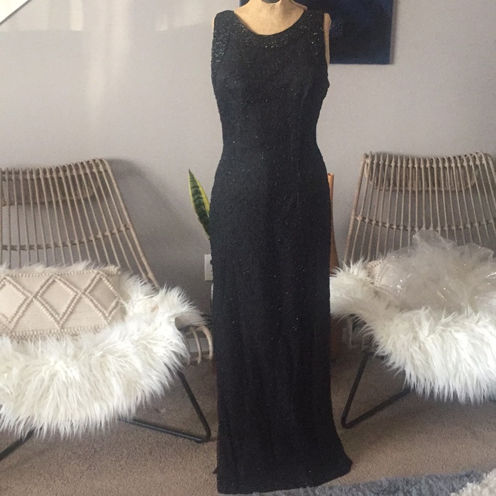 Vintage Laurence Kazar beaded evening gown